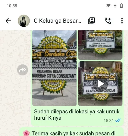 Pengiriman Papan Bunga Duka Poris Gaga Baru