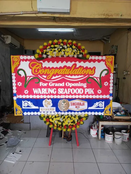 Papan Bunga Ucapan Selamat Poris Gaga Baru